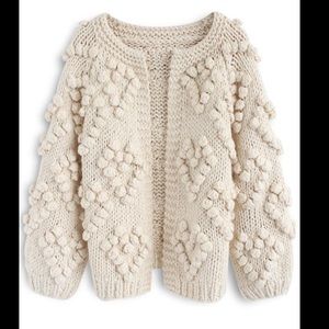 Chicwish KNIT YOUR LOVE CARDIGAN IN IVORY S/M